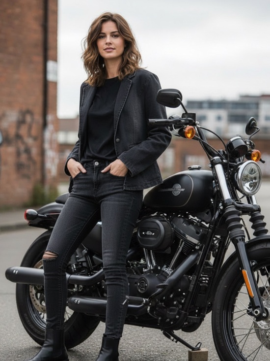 Allegra K Jackets & Blazers - Classic Black Jean Jacket